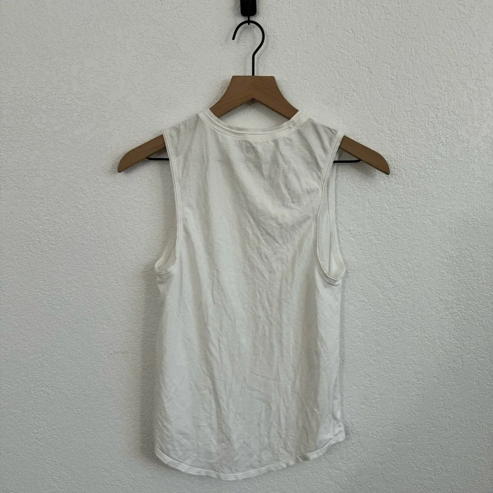 Lululemon Show Your Edge Crew Neck Sleeveless Pima Cotton Muscle Tank White 4